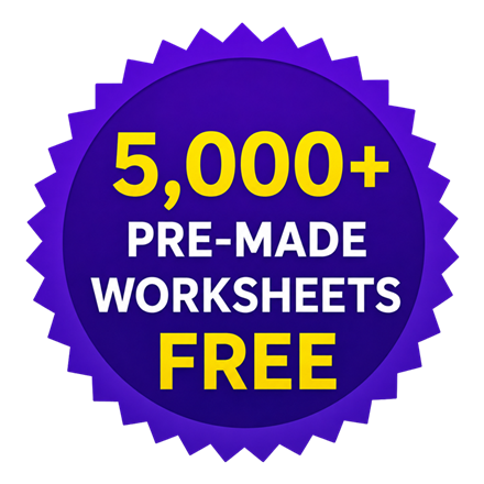 5,000+ pre-made worksheets free